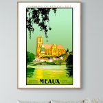 Affiche vintage de la côte méditerranéenne, illustrant la cathédrale de Marseille à Menton.