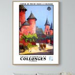 Affiche vintage Chemin de fer Paris à Orléans avec château médiéval.