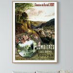 Affiche vintage Villers sur Mer, paysage côtier et architecture locale.