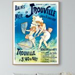 Affiche vintage de Villers sur Mer, plage et mer, style rétro, décoration murale.