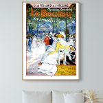 Affiche vintage Villers sur Mer, scène estivale avec parasols et promenade en bord de mer.