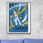 Affiche vintage des Championnats de France du Monde Bobsleigh, édition 1961 à Cannes.