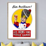 Affiche vintage de bobsleigh pour les Championnats de France, style rétro avec personnage en costume.