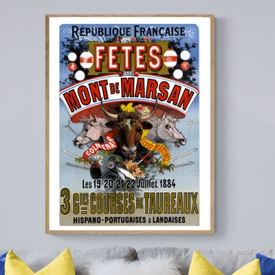 Affiche Fêtes de Mont de Marsan 1884