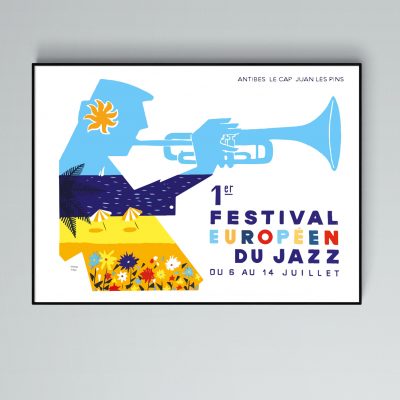 Affiche 1er festival européen du Jazz - Antibes