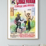 Affiche vintage Cirage Nubian sans brosse, publicité colorée pour cirage Nubian, mettant en scène de.