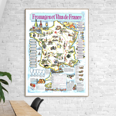 Affiche Fromages et Vins de France