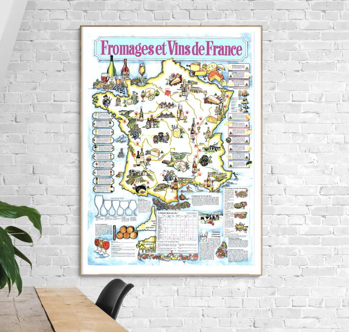 Affiche Fromages et Vins de France