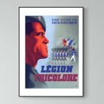 Affiche vintage de l'armée de mer avec soldat et drapeaux.