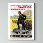 Affiche vintage de l'armée de mer française, style rétro, illustration militaire maritime.