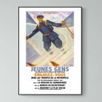 Affiche vintage de l'armée de mer, illustrant un marin en action dans un style rétro.