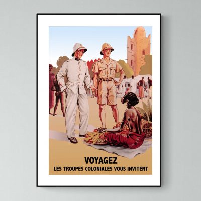 Affiche Troupes coloniales engagez - vous voyagez