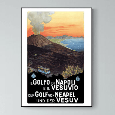 Affiche Italie Naples Vésuve volcan