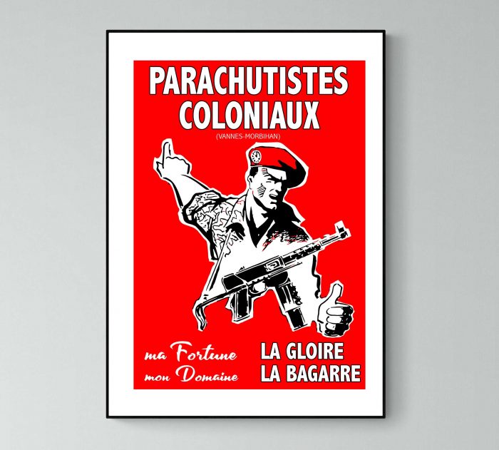 Affiche Parachutistes coloniaux gloire bagarre