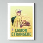 Affiche vintage de l'armée de mer avec un marin et un véhicule militaire.