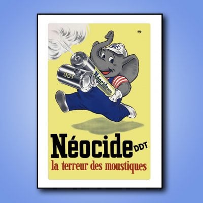 Affiche vintage Philips Nécide DDT, lutte contre les moustiques.