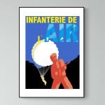 Affiche vintage d'une armée de mer avec parachutiste.