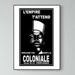Affiche vintage de l'armée de mer, style rétro, en noir et blanc, évoquant la coloniale.