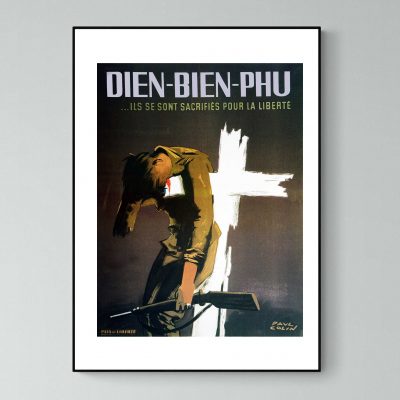 Affiche vintage de l'Armée de mer avec symbole maritime et message de sacrifice.