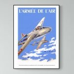 Affiche vintage de l'Armée de l'air avec avions de chasse en vol.