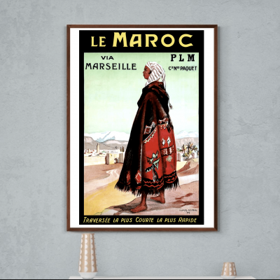 Affiche Le Maroc - Traversée la plus courte, la plus rapide