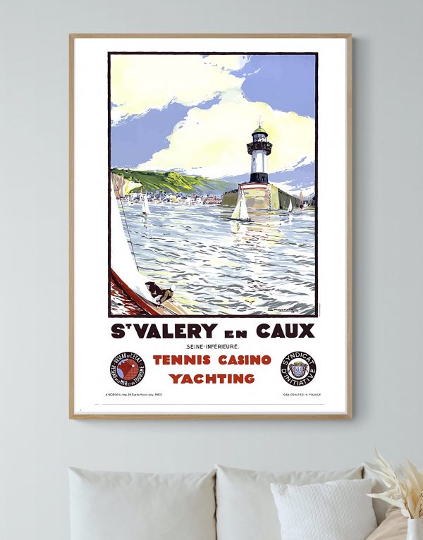 Affiche vintage représentant un phare et un paysage autrichien pour décoration rétro.