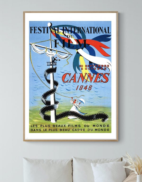 Affiche vintage du bal des étudiants de 1953, illustrant une scène festive et rétro.