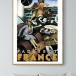 Affiche vintage représentant un voyage en Orient par Messageries Maritimes, style art déco, couleurs.
