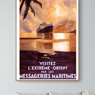 Affiche Visitez l'extrême Orient par les Messageries Maritimes