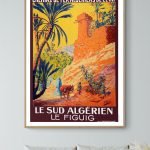 Affiche vintage de la Semaine d'Aviation à Reims 1909, illustrant l'histoire de l'aviation en Algéri.