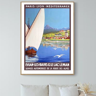 Affiche Evian les Bains et le Lac Léman