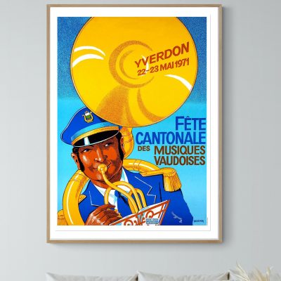 Affiche Fête Cantonale des Musiques Vaudoises - 1971