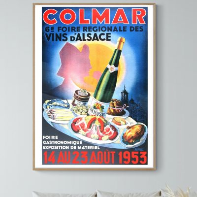 Affiche Colmar, foire régionale des Vins d'Alsace - 1953