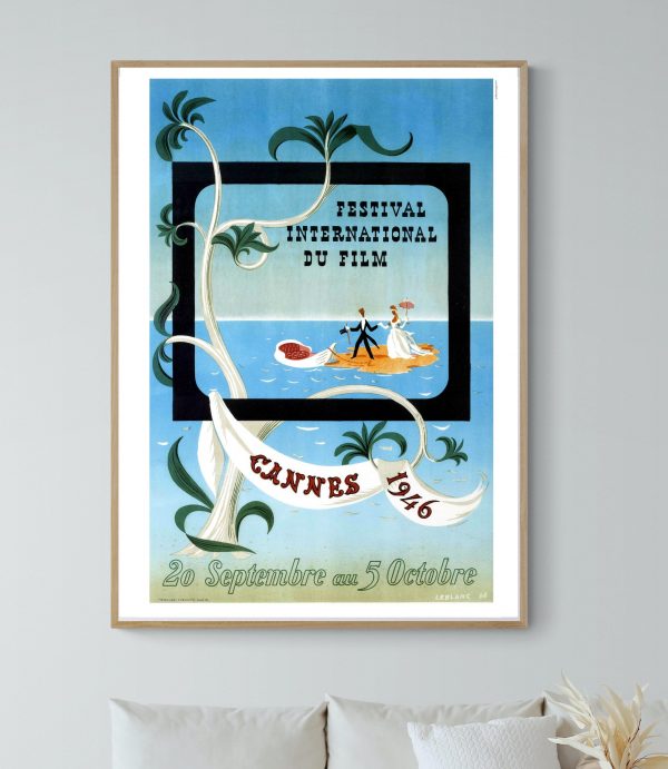 Affiche vintage pour le bal des étudiants de 1953, avec une illustration rétro de danseurs sur un ba.