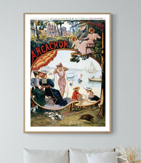 Affiche vintage Orangina, illustration colorée et nostalgique, idéale pour décoration murale rétro.