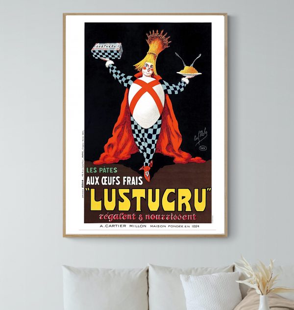 Affiche vintage Lustucru pour décoration, évoquant les vacances en Autriche. Idéal pour collectionne.