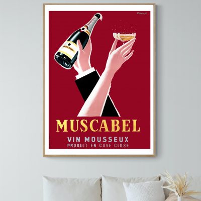 Affiche Muscabel, Vin mousseux