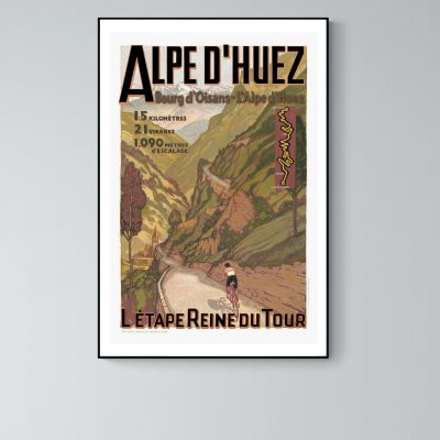 Affiche Alpe d'Huez, l'étape Reine du Tour cyclisme