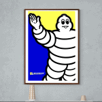 Affiche vintage Michelin avec Bibendum saluant, représentant la région de Vernet les Bains près du C.