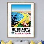 Affiche vintage de la Semaine d'Aviation de Reims 1909, illustrant un événement historique avec avio.