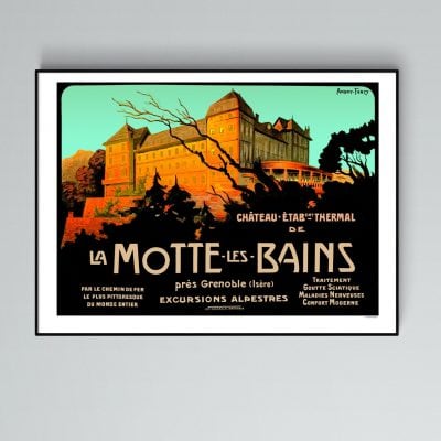 Affiche vintage Château Thermal La Motte-Bains, Touraine et Berry.