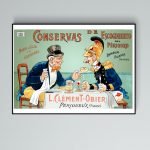 Affiche vintage évoquant un voyage en Autriche avec personnages en costume traditionnel.