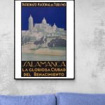 Affiche vintage de Salamanca, ville emblématique du Renouveau.