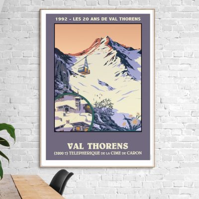 Affiche Val Thorens, téléphérique de la Cime de Caron - 1992