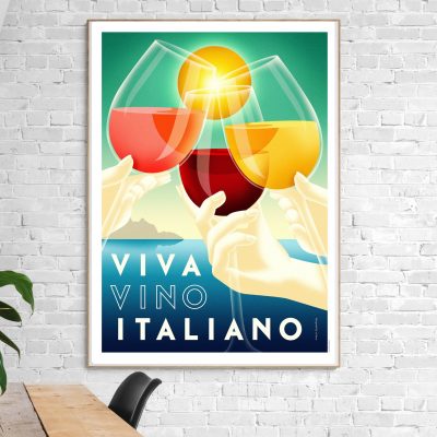 Affiche Viva Vino Italiano