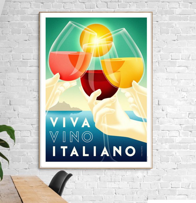 Affiche Viva Vino Italiano