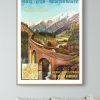 Affiche Mont Blanc - Chemin de fer électrique de Fayet à Chamonix
