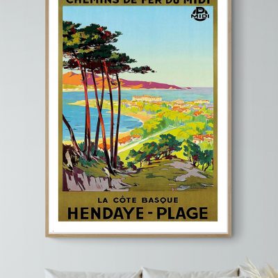 Affiche Hendaye Plage, la Côte Basque