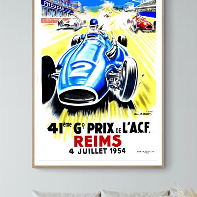 Affiche Grand Prix Reims ACF - 1954