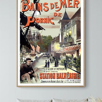 Affiche vintage du Grand Prix Reims ACF 1954, course automobile historique en France.